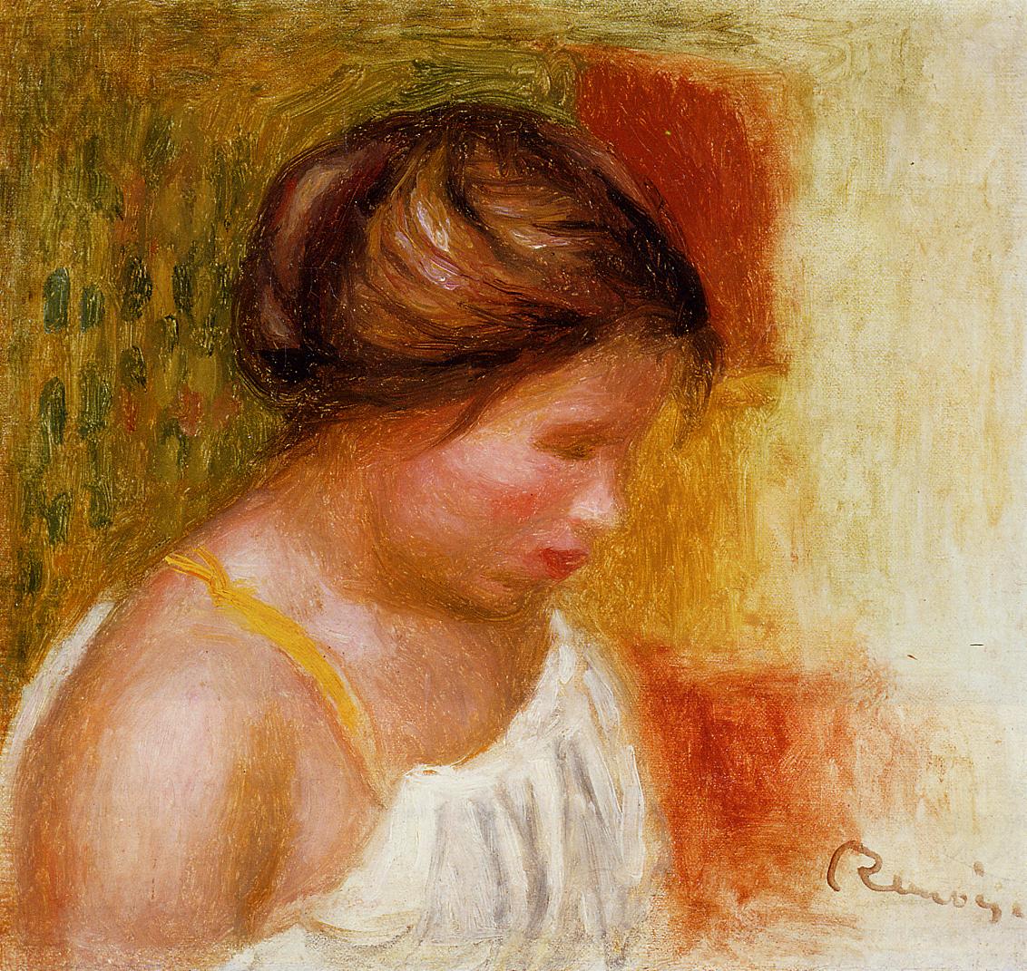 Gabrielle in a Chemise - Pierre-Auguste Renoir painting on canvas